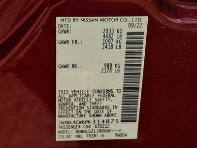 2023 Nissan Altima SR Intelligent AWD